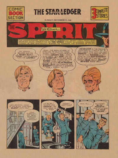 Cover for The Spirit (Register and Tribune Syndicate, 1940 series) #12/15/1940 [Newark NJ Star Ledger edition]