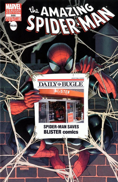 Cover for The Amazing Spider-Man (Marvel, 1999 series) #666 [Variant Edition - Blister Comics Bugle Exclusive]