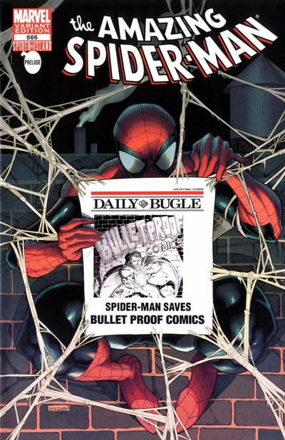 Cover for The Amazing Spider-Man (Marvel, 1999 series) #666 [Variant Edition - Bullet Proof Comics Bugle Exclusive]
