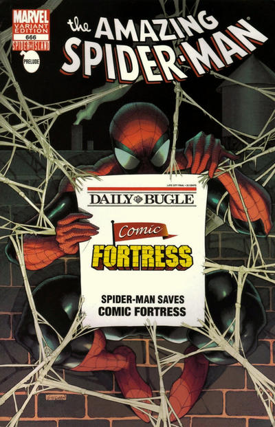 Cover for The Amazing Spider-Man (Marvel, 1999 series) #666 [Variant Edition - Comic Fortress Bugle Exclusive]
