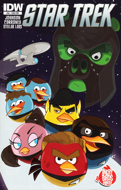 Cover for Star Trek (IDW, 2011 series) #34 [Craig Rousseau 'Angry Birds' Subscription Cover]