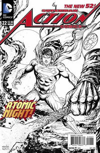 Cover Thumbnail for Action Comics (DC, 2011 series) #22 [Tyler Kirkham Black & White Cover]