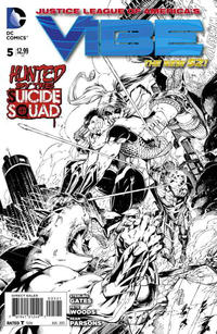 Cover Thumbnail for Justice League of America's Vibe (DC, 2013 series) #5 [Brett Booth / Norm Rapmund Black & White Cover]
