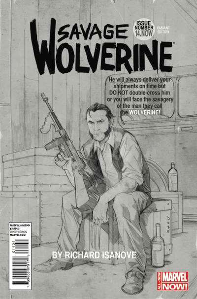 Cover for Savage Wolverine (Marvel, 2013 series) #14 [Phil Noto Black & White Variant]