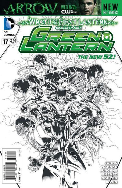 Cover for Green Lantern (DC, 2011 series) #17 [Doug Mahnke / Mark Irwin Black & White Cover]