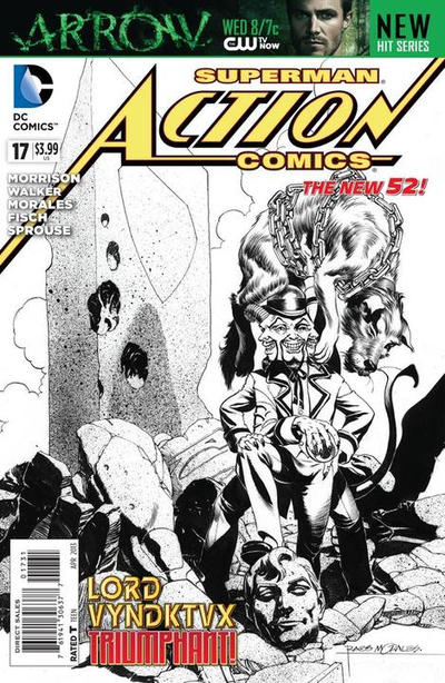 Cover for Action Comics (DC, 2011 series) #17 [Rags Morales Black & White Cover]
