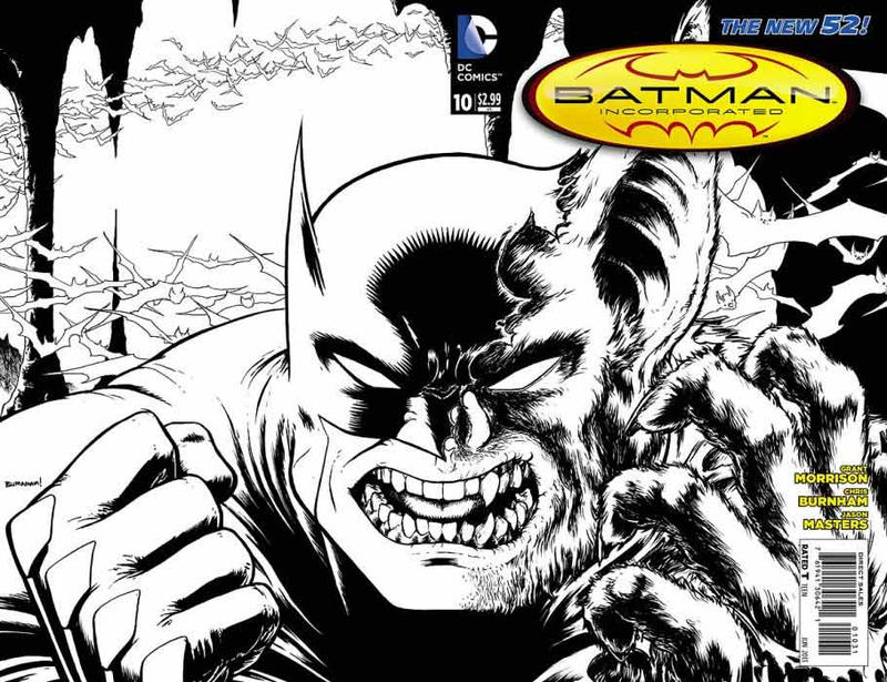 Cover for Batman Incorporated (DC, 2012 series) #10 [Chris Burnham Black & White Wraparound Cover]
