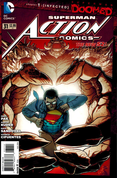 Cover for Action Comics (DC, 2011 series) #31 [Second Printing]