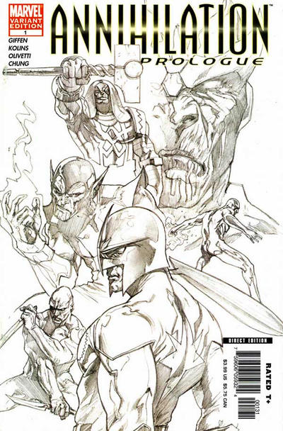 Cover for Annihilation Prologue (Marvel, 2006 series) #1 [Retailer Sketch Variant]