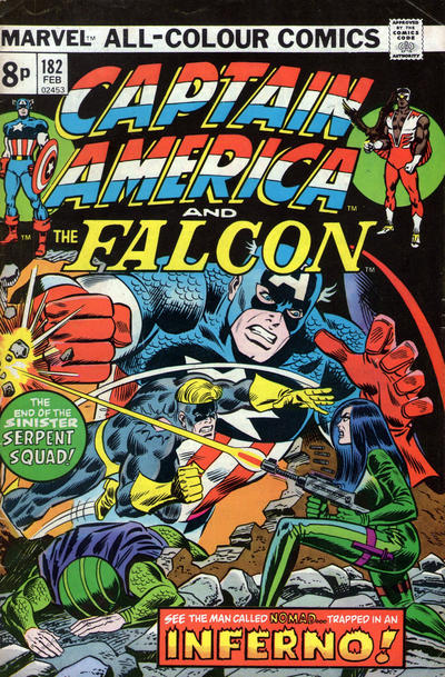 Cover for Captain America (Marvel, 1968 series) #182 [British]
