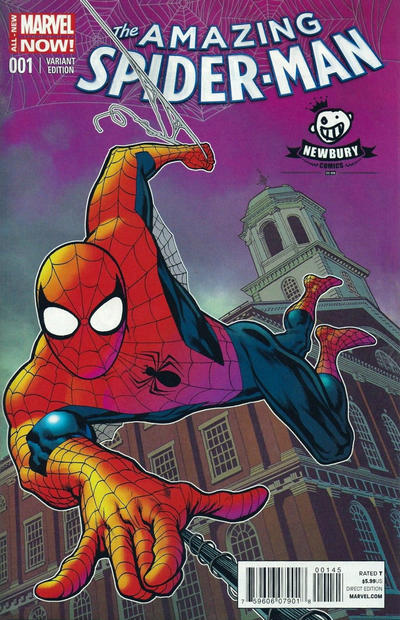Cover for The Amazing Spider-Man (Marvel, 2014 series) #1 [Variant Edition - Newbury Comics Exclusive - Kevin Nowlan Cover]