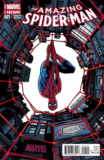 Cover for The Amazing Spider-Man (Marvel, 2014 series) #1 [Variant Edition - DCBS Exclusive - Chris Samnee Cover]
