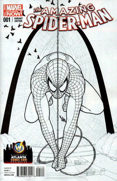 Cover for The Amazing Spider-Man (Marvel, 2014 series) #1 [Variant Edition - Wizard World Atlanta Comic Con Exclusive - John Tyler Christopher Sketch Cover]