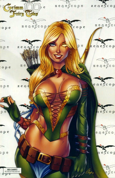 Cover for Grimm Fairy Tales (Zenescope Entertainment, 2005 series) #100 [Retailer Incentive Red Carpet Robyn Hood Variant by Elias Chatzoudis]