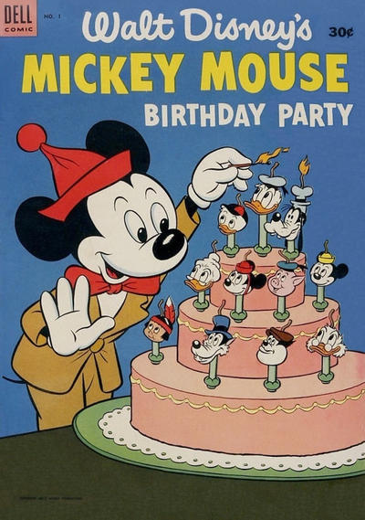 Cover for Walt Disney's Mickey Mouse Birthday Party (Dell, 1953 series) #1 [30¢]