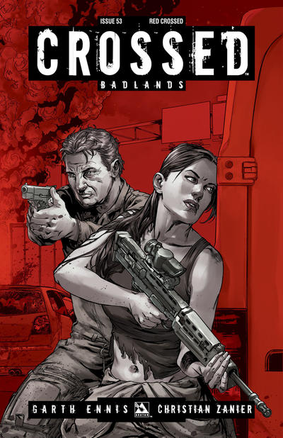 Cover for Crossed Badlands (Avatar Press, 2012 series) #53 [Red Crossed Variant Cover by Christian Zanier]