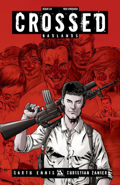 Cover for Crossed Badlands (Avatar Press, 2012 series) #54 [Red Crossed Variant Cover by Christian Zanier]