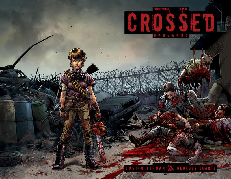 Cover for Crossed Badlands (Avatar Press, 2012 series) #57 [Wraparound Variant Cover by Gabriel Andrade]