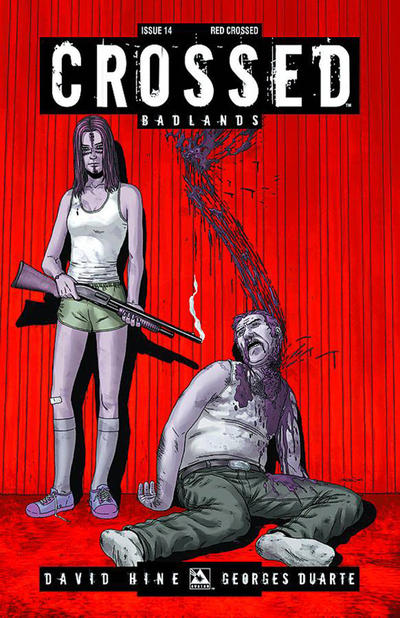 Cover for Crossed Badlands (Avatar Press, 2012 series) #14 [Incentive Red Crossed Variant - Jacen Burrows]