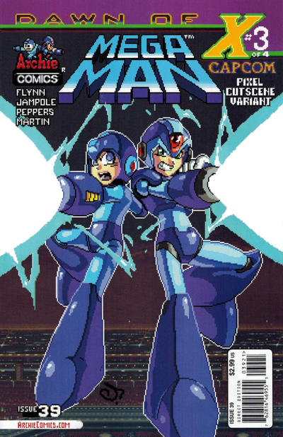 Cover for Mega Man (Archie, 2011 series) #39 [Pixel Cutscene Variant by Ryan Jampole]