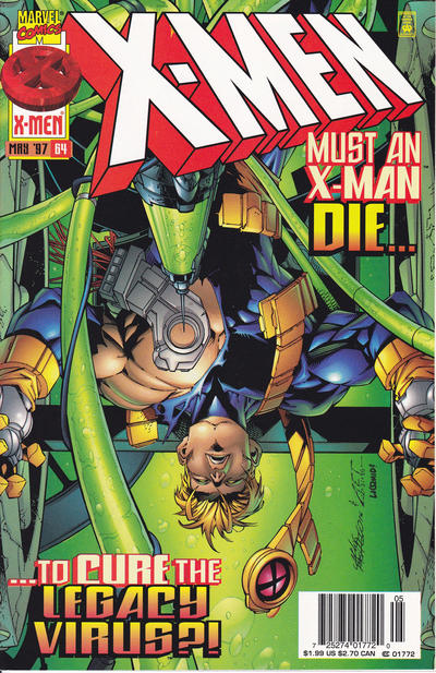 Cover for X-Men (Marvel, 1991 series) #64 [Newsstand - Different Price]