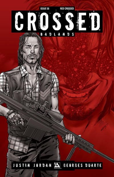 Cover for Crossed Badlands (Avatar Press, 2012 series) #58 [Red Crossed Variant by Christian Zanier]