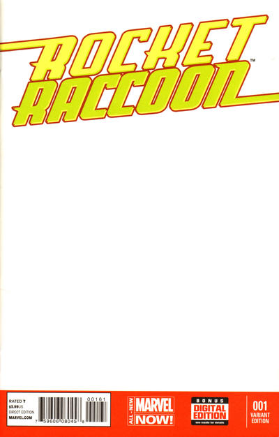 Cover for Rocket Raccoon (Marvel, 2014 series) #1 [Blank Cover Variant]