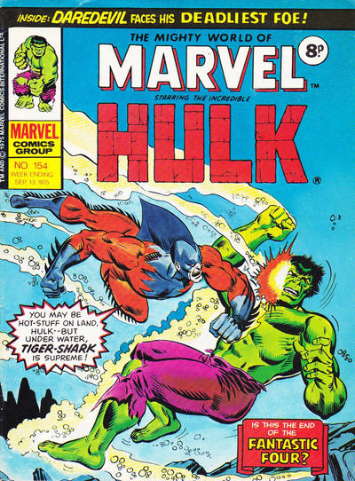 Cover for The Mighty World of Marvel (Marvel UK, 1972 series) #154