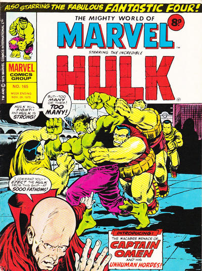 Cover for The Mighty World of Marvel (Marvel UK, 1972 series) #165
