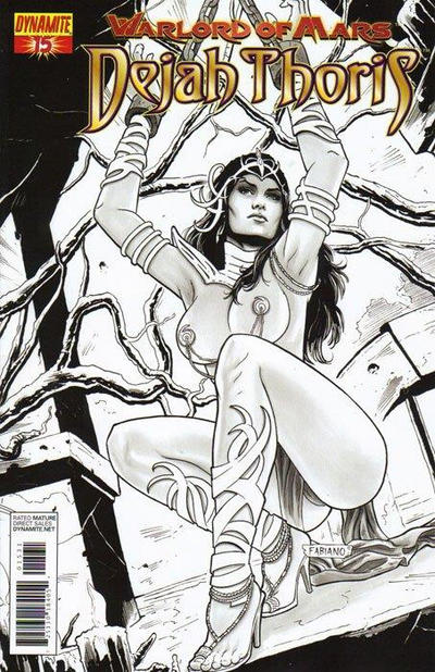Cover for Warlord of Mars: Dejah Thoris (Dynamite Entertainment, 2011 series) #15 [Fabiano Neves Black and White Retailer Incentive Variant]