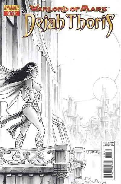 Cover for Warlord of Mars: Dejah Thoris (Dynamite Entertainment, 2011 series) #16 [Fabiano Neves Black and White Retailer Incentive Variant]