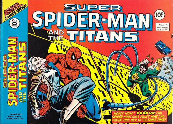 Cover for Super Spider-Man (Marvel UK, 1976 series) #218