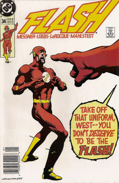 Cover for Flash (DC, 1987 series) #34 [Newsstand]