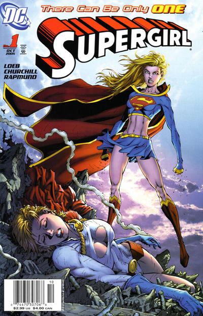 Cover for Supergirl (DC, 2005 series) #1 [Newsstand - Ian Churchill / Norm Rapmund Cover]