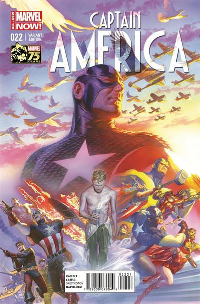 Cover for Captain America (Marvel, 2013 series) #22 [Alex Ross 75th Anniversary Variant]