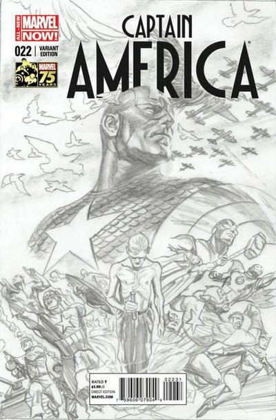 Cover for Captain America (Marvel, 2013 series) #22 [Alex Ross 75th Anniversary Sketch Variant]