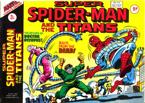 Cover for Super Spider-Man (Marvel UK, 1976 series) #213
