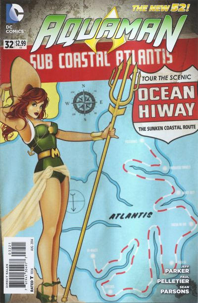 Cover for Aquaman (DC, 2011 series) #32 [DC Bombshells Cover]