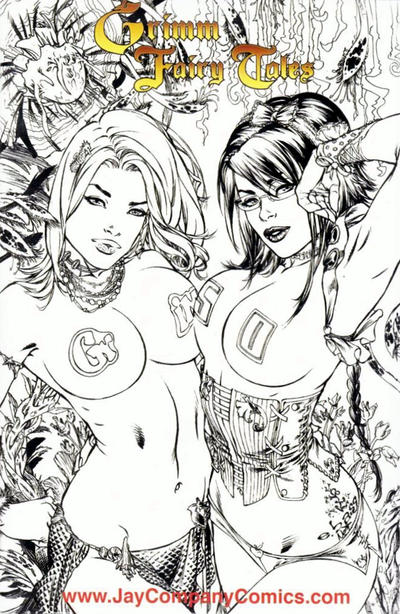 Cover for Grimm Fairy Tales (Zenescope Entertainment, 2005 series) #50 [Zenescope Jay Co. Exclusive Black & White Variant by Eric Basaldua]