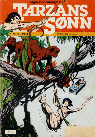 Cover for Tarzans Sønn (Atlantic Forlag, 1979 series) #3/1981