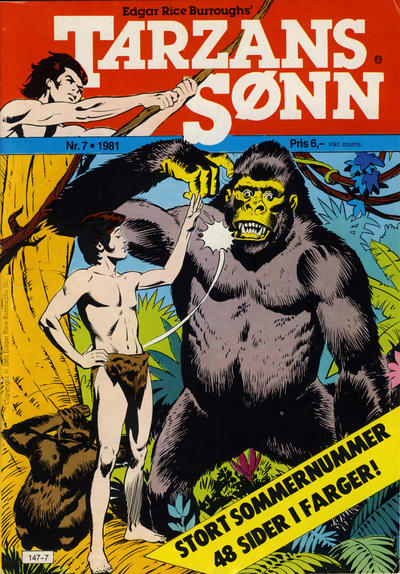 Cover for Tarzans Sønn (Atlantic Forlag, 1979 series) #7/1981
