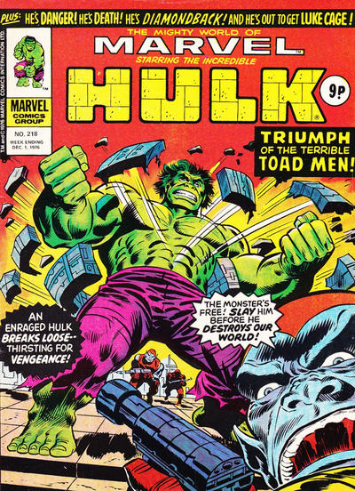 Cover for The Mighty World of Marvel (Marvel UK, 1972 series) #218
