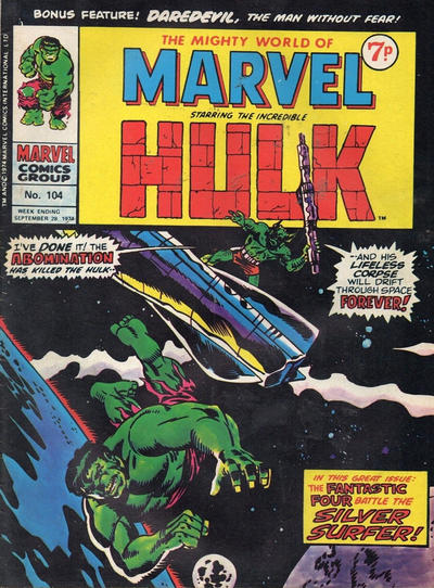 Cover for The Mighty World of Marvel (Marvel UK, 1972 series) #104