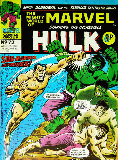 Cover for The Mighty World of Marvel (Marvel UK, 1972 series) #72