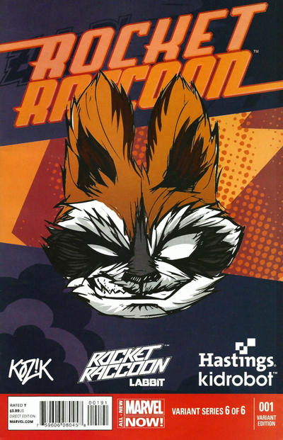 Cover for Rocket Raccoon (Marvel, 2014 series) #1 [Frank Kozik Hastings Exclusive Labbit Variant]