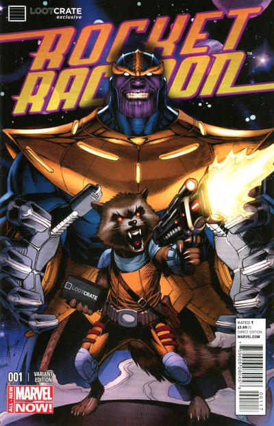 Cover for Rocket Raccoon (Marvel, 2014 series) #1 [Loot Crate Variant by Dale Keown]