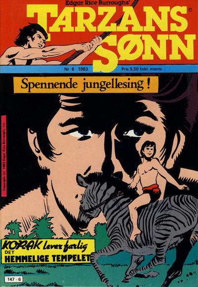 Cover for Tarzans Sønn (Atlantic Forlag, 1979 series) #6/1983