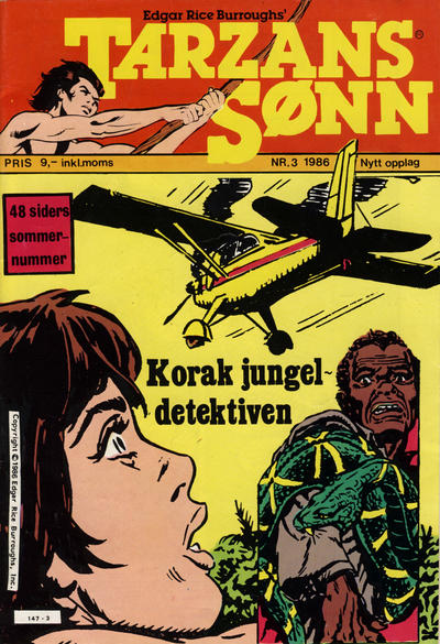 Cover for Tarzans Sønn (Atlantic Forlag, 1979 series) #3/1986