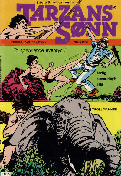 Cover for Tarzans Sønn (Atlantic Forlag, 1979 series) #5/1986