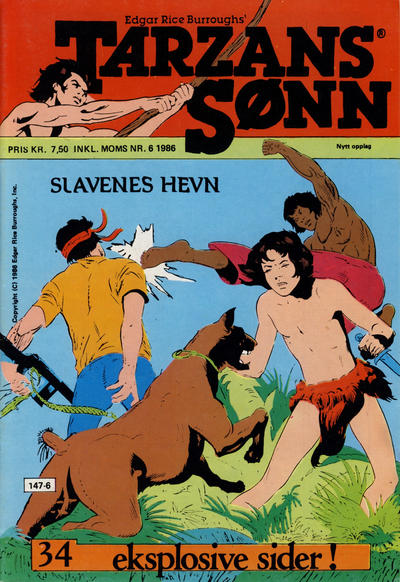 Cover for Tarzans Sønn (Atlantic Forlag, 1979 series) #6/1986